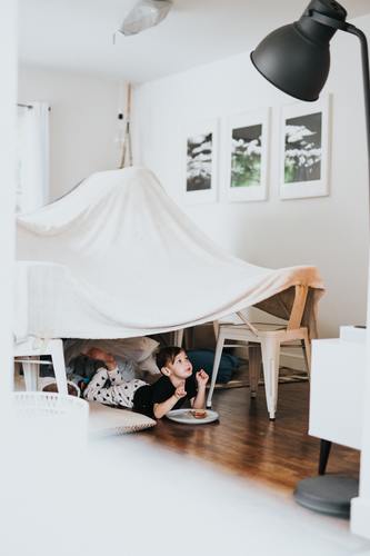 Indoor Fort Building and Family Reading