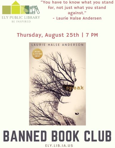 Banned Book Club- Speak by Laurie Halse Anderson