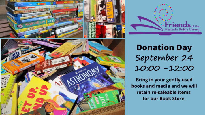 Friends of Hiawatha Public Library Donation Day