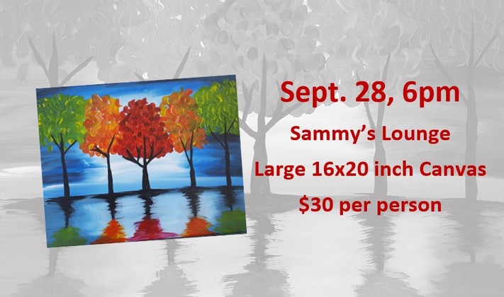 Sept 28 -Sammy's Lounge -Fall Reflections- Cork N Canvas Iowa