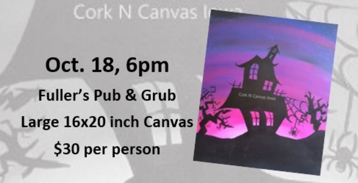 Fullers Pub & Grub -Purple Haunted House- Cork n Canvas Iowa