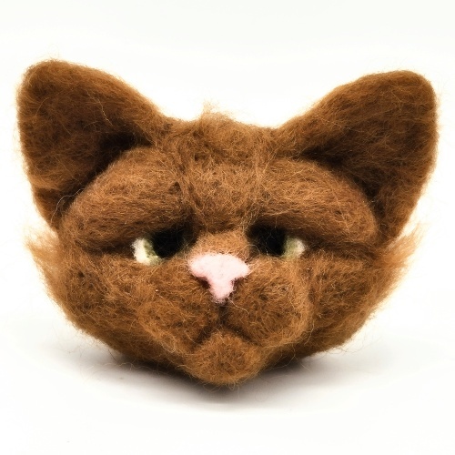 Felting with Victor:  Cat Head