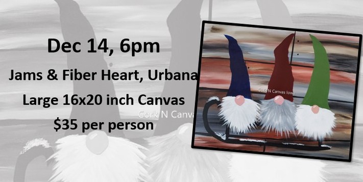Jams & Fiber Heart -Winter Gnome- Cork N Canvas Iowa