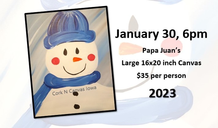 Papa Juan's -Snowman- Cork N Canvas Iowa