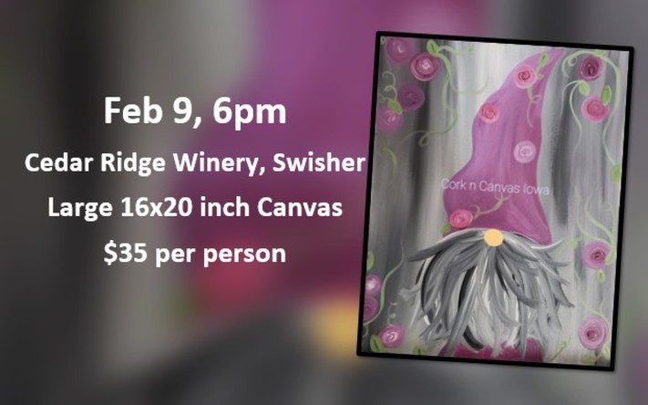 Cedar Ridge Winery Violet Gnome- Cork N Canvas Iowa