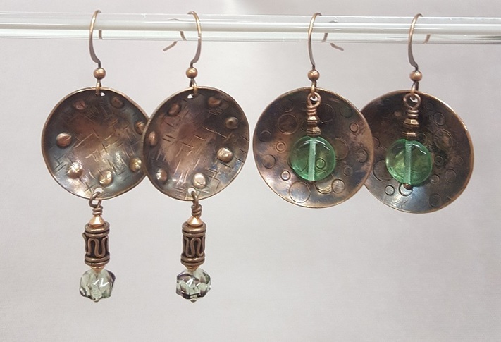 Cupped Copper Earrings through Kirkwood Community College