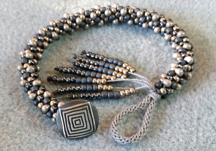 Kumihimo Bracelet with Button Clasp