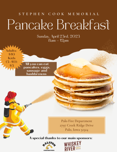 Palo Iowa Firefighters Assocation Pancake Breakfast