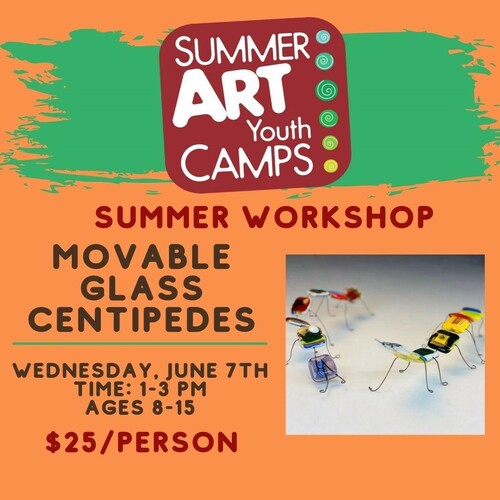 Iowa Ceramics Center & Glass Studio Summer Youth 1-Day Workshops Glass Centipede