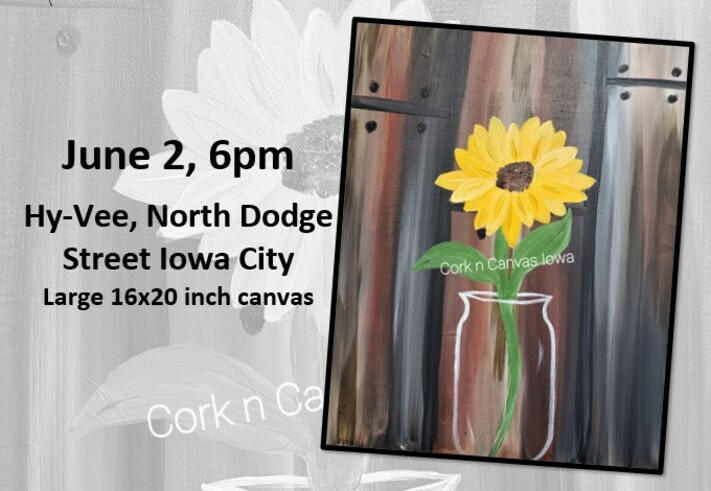 June 2-Hy-Vee Iowa City, Market Grill-Sunflower -CorknCanvasIowa