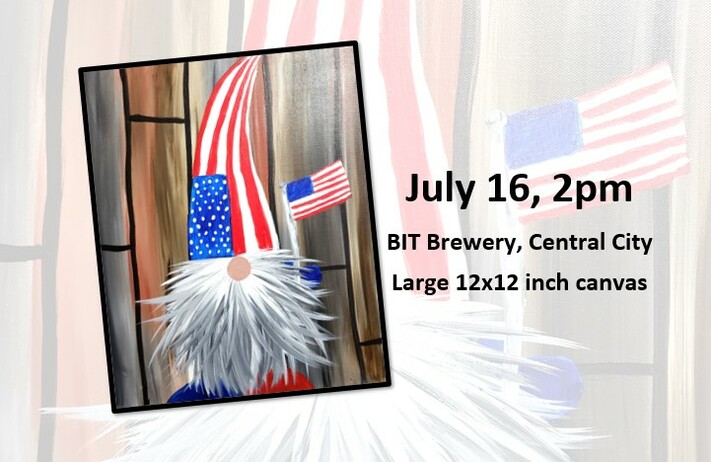 July 16, 2pm - BIT Brewery -Flag Gnome- Cork N Canvas Iowa