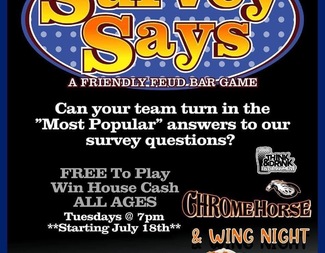 "Survey Says" (our version of Family Feud) with Think & Drink Entertainment (Tuesdays @ 7pm)