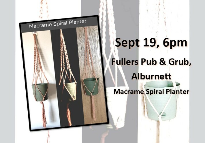 Sept 19 - Fullers Pub & Grub -Macrame Spiral Planter - Cork N Canvas Iowa