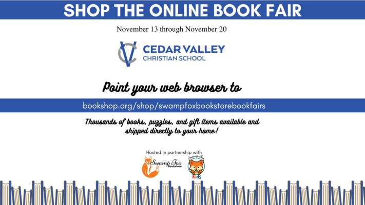 Cedar Valley Christian School + Swamp Fox Bookstore Virtual Book Fair