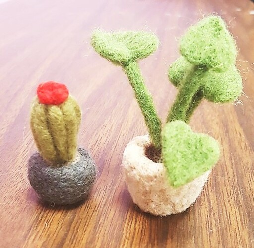 Felting with Victor:  Potted Plants