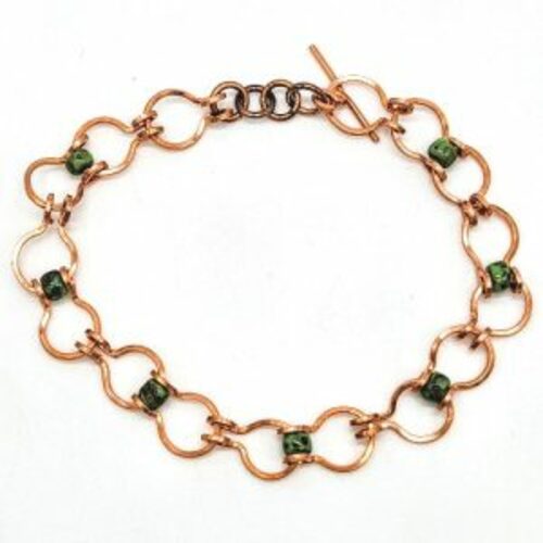 Friday Night Out:  Square Wire Bracelet Chain with Beads