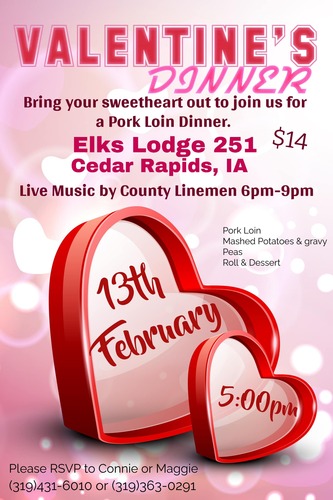 Valentines Dinner and Dance with The County Linemen