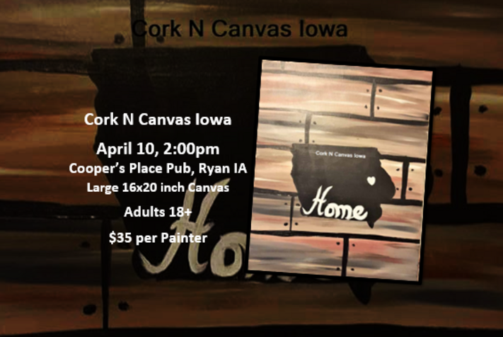 Cooper's Place -Iowa- Cork N Canvas Iowa.