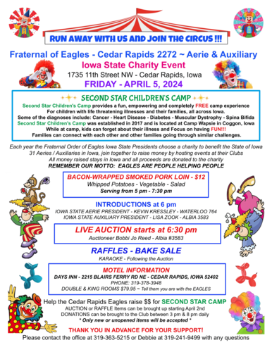 Fraternal Order of Eagles Iowa State Charity Event