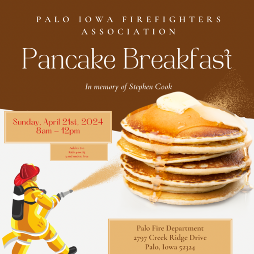 Palo Iowa Fire Assoc. Breakfast in Memory of Stephen Cook