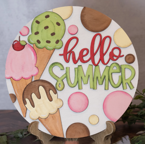 "Hello, Summer" Laser Cutter Sign