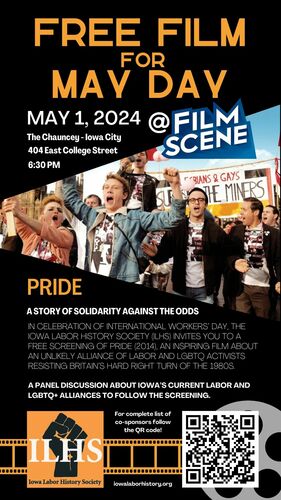 PRIDE Free Film Screening @ FilmScene on May Day in Iowa City