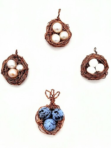 Bird's Nest Wire Pendant:  Kid Friendly and great Mother's Day Gift
