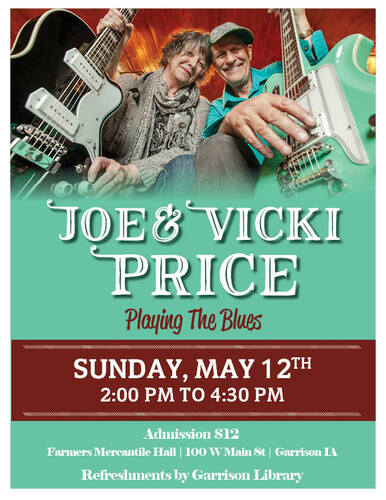 Joe & Vicki Price~ Bringing the Blues to Garrison!