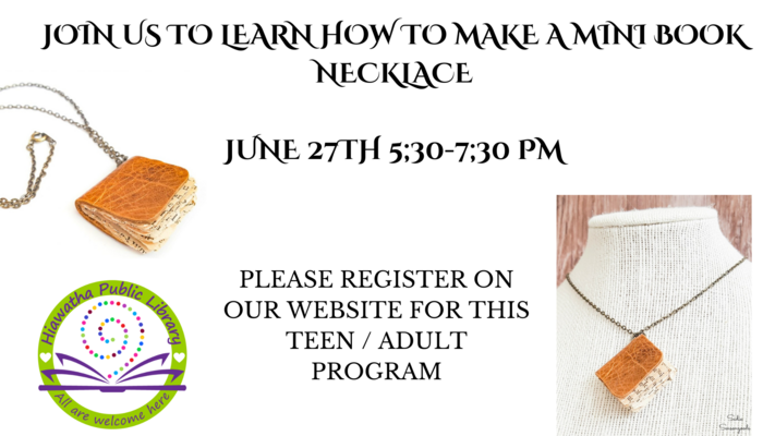 Join us to Learn how to make a mini book necklace 