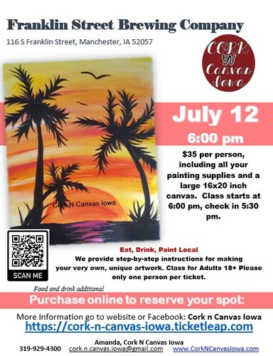 Franklin St Brewing - 3 Palm Trees - Cork N Canvas Iowa