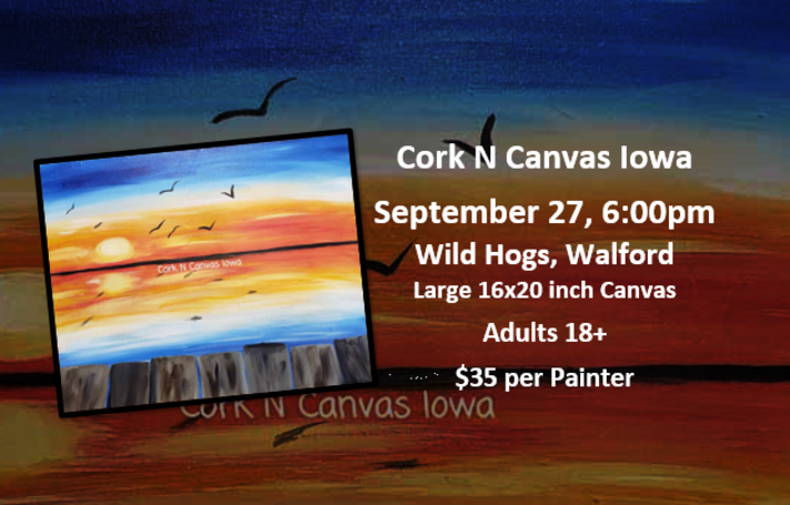 Wild Hogs - Dock Sunset - Cork N Canvas Iowa