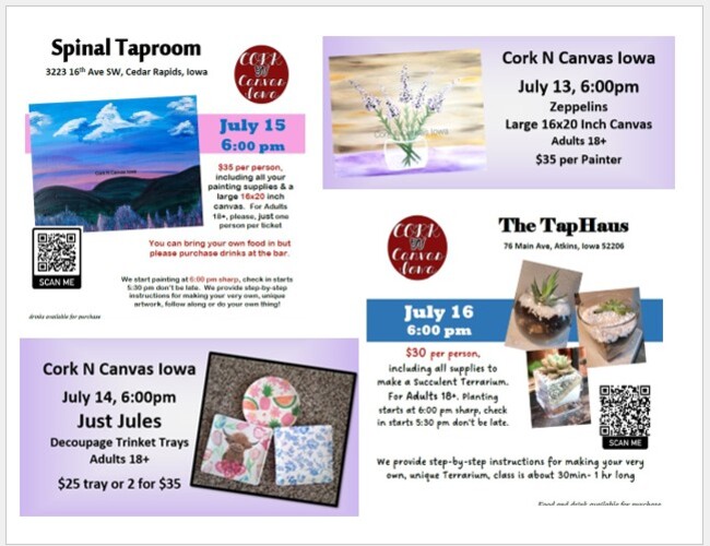 July 14, 6pm - Just Jules - Trinket Plates - Cork N Canvas Iowa