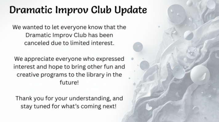 Dramatic Improv Club Update