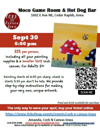 Moco Game Room - Sept 30, 6:00 pm 12x12 Mushrooms