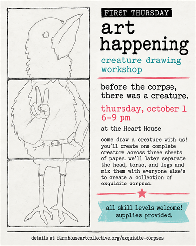 First Thursday Art Happening - Creature Drawing Workshop