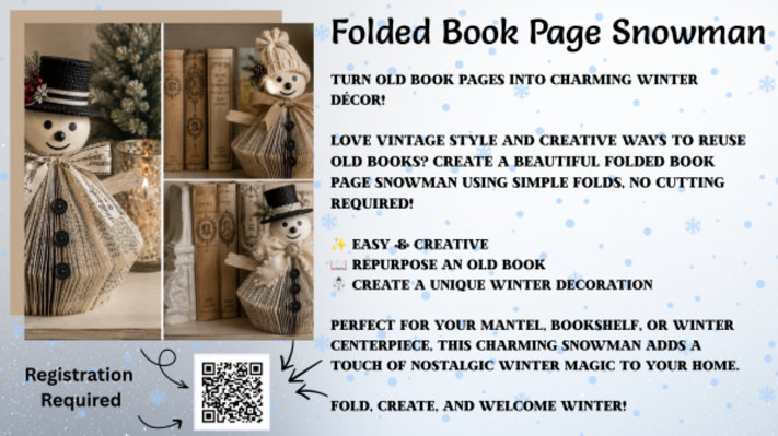 Folded Book Page Snowman