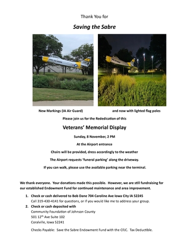 Rededication of "Old Jet" Veterans Memorial 