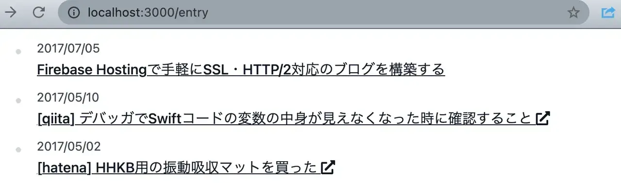 記事一覧ページに外部サイト上の記事リンクを表示