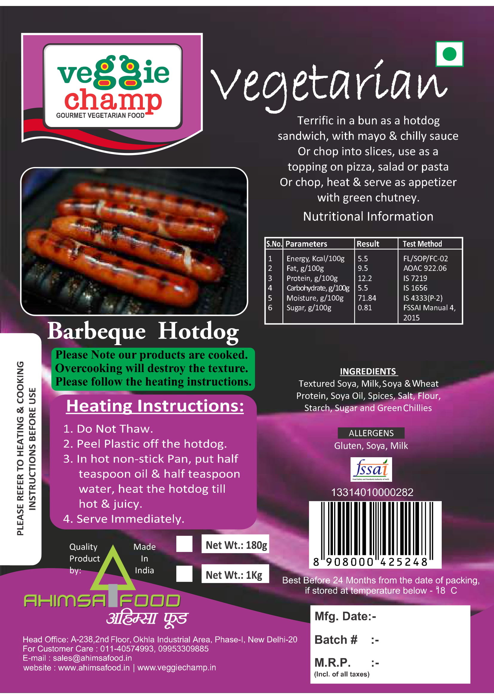 Veg Barbeque Hotdog