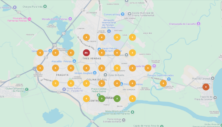 Print de resultado de cliente no Google Maps antes da otimização - posição baixa