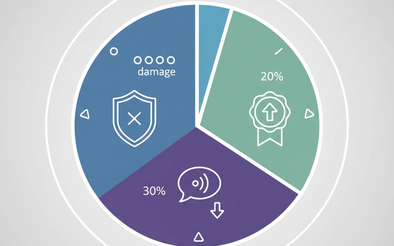 Simple pie chart showing the benefits for hosts: 50% Reduced Damage Risk, 30% Fewer Neighbor Complaints, 20% Maintained Reputation.