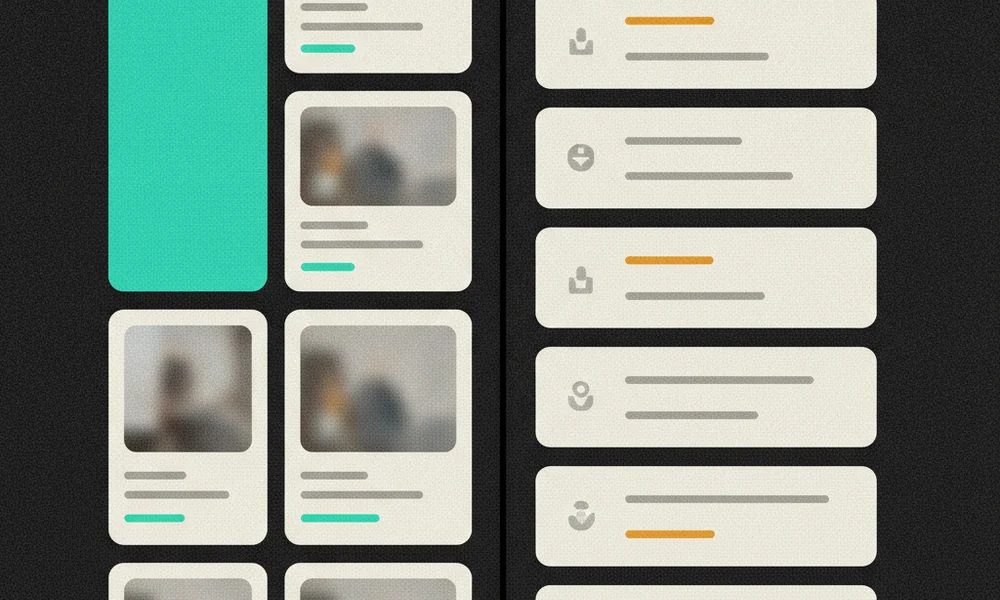A split screen showing an Airbnb search result page on one side and a Google search result page on the other, highlighting the different layouts and user intent.