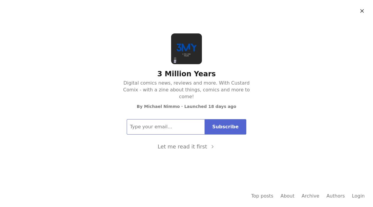 3 Million Years newsletter image