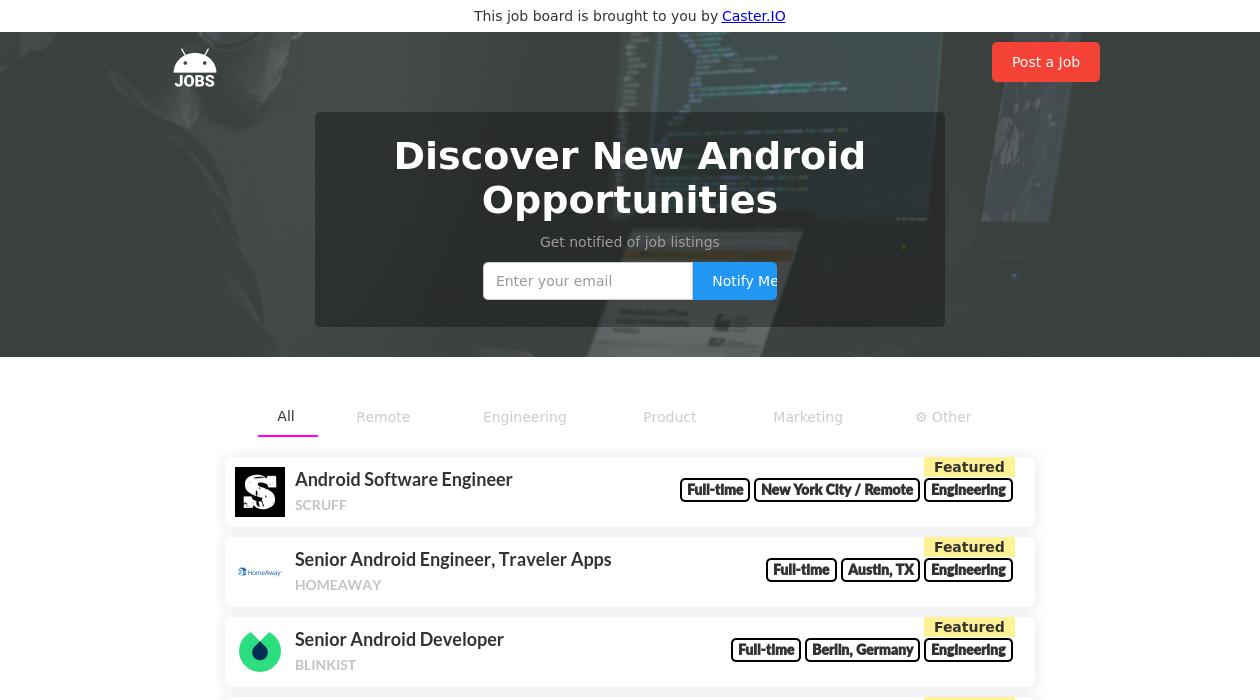 AndroidJobs.io newsletter image