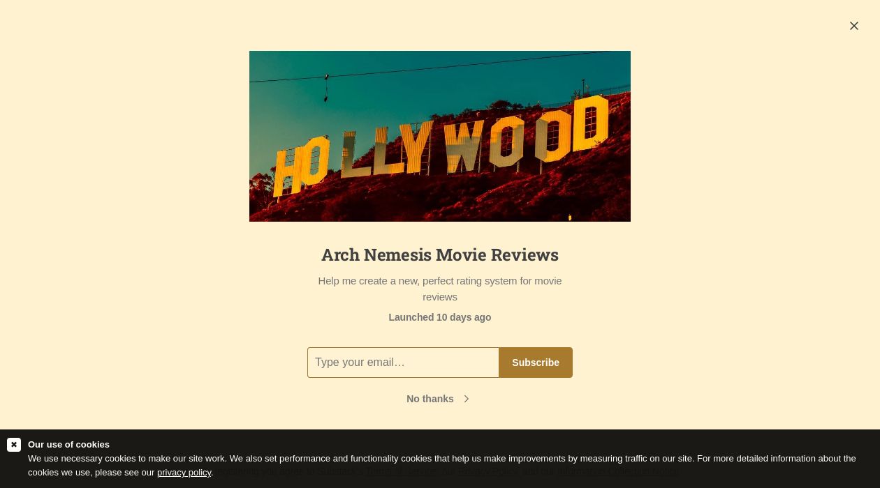 Arch Nemesis Movie Reviews newsletter image
