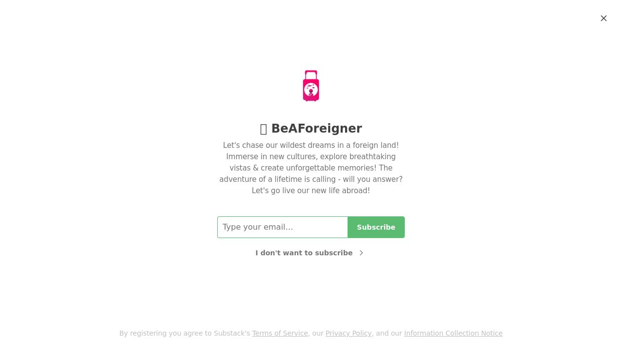 👽 BeAForeigner newsletter image