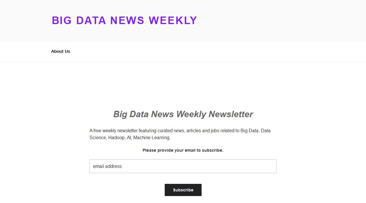 Big Data News Weekly newsletter image