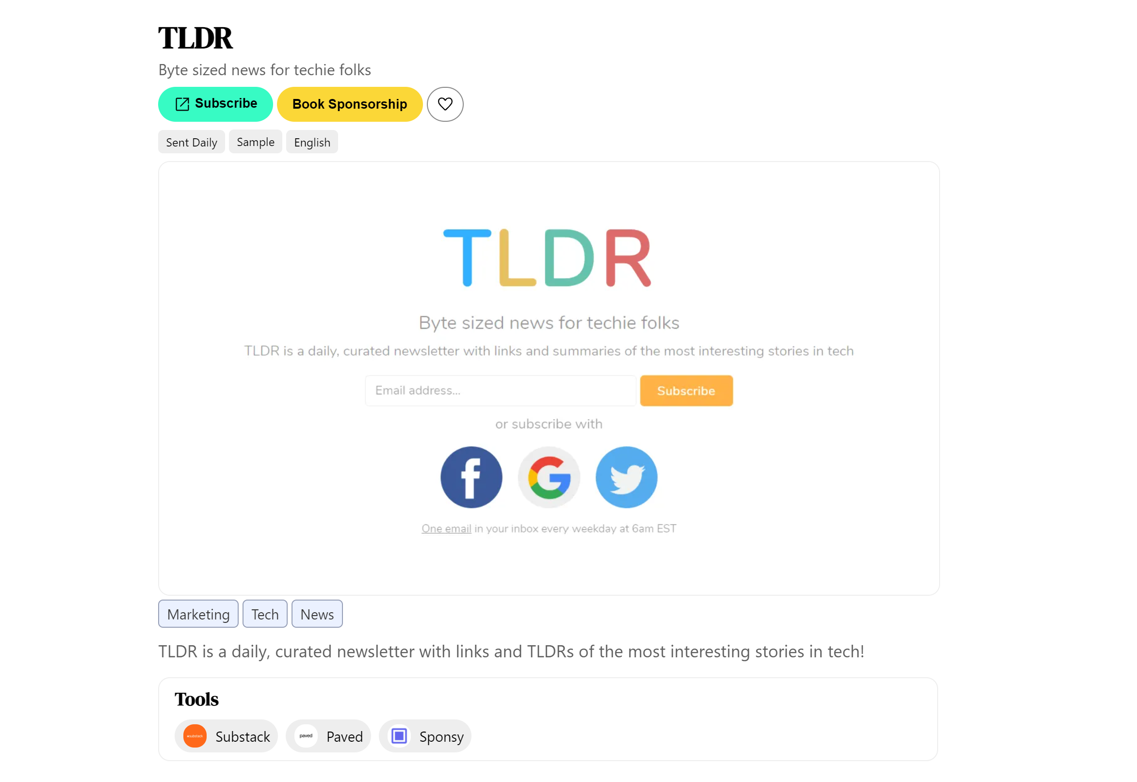 Tools used by the TLDR newsletter