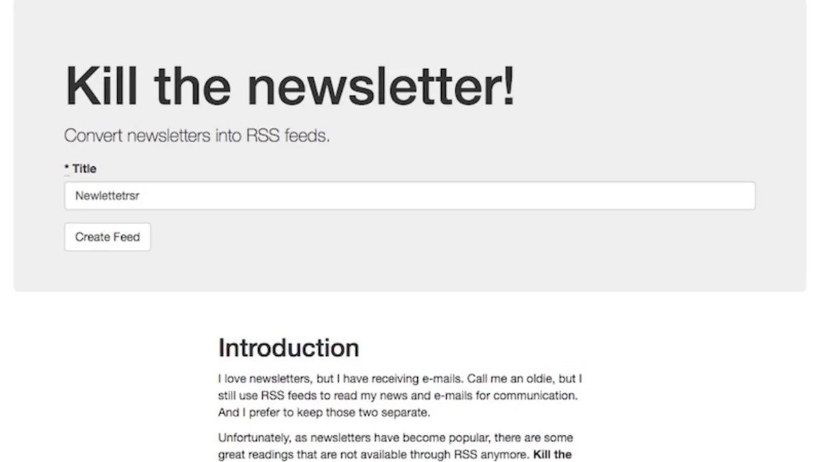 Kill The Newsletter