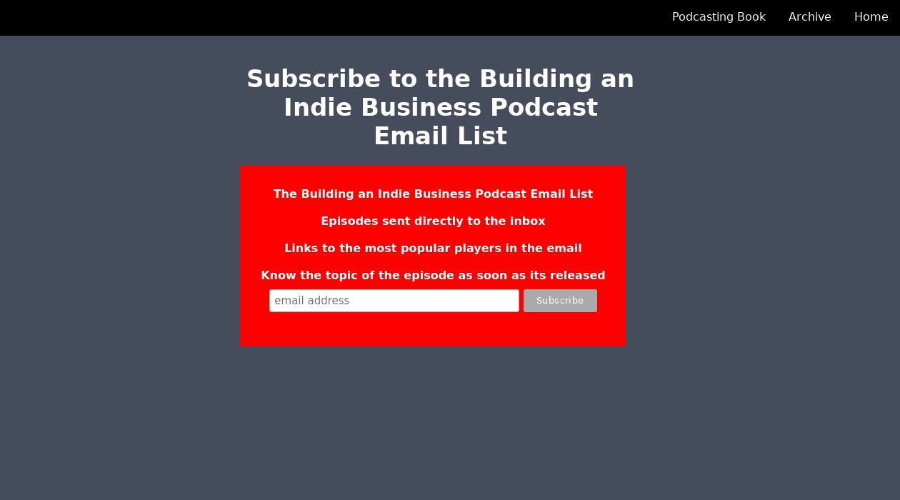 Building an Indie Business Podcast newsletter image